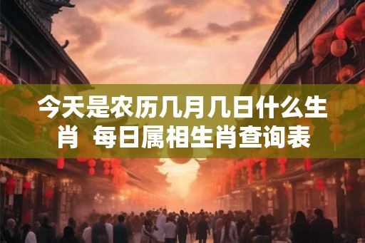 今天是农历几月几日什么生肖 每日属相生肖查询表 今天是农历几月几日什么生肖 每日属相生肖查询表