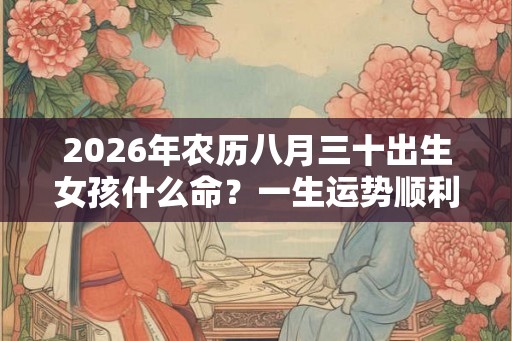 2026年农历八月三十出生女孩什么命?一生运势顺利吗? 2026年农历八月三十出生女孩什么命?一生运势顺利吗?