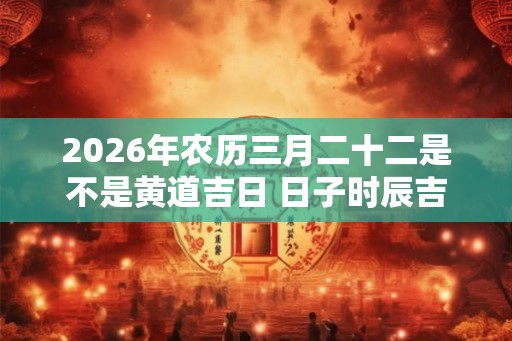 2026年农历三月二十二是不是黄道吉日 日子时辰吉凶如何