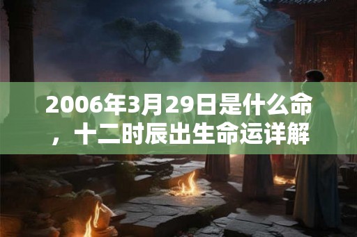 2006年3月29日是什么命，十二时辰出生命运详解
