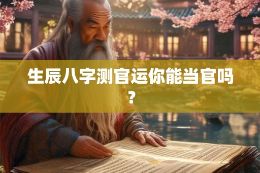 生辰八字测官运你能当官吗? 生辰八字测官运你能当官吗?