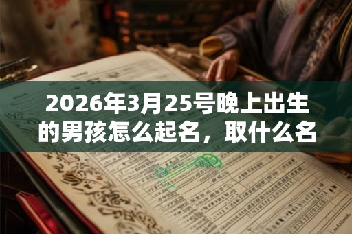 2026年3月25号晚上出生的男孩怎么起名，取什么名字吉祥？