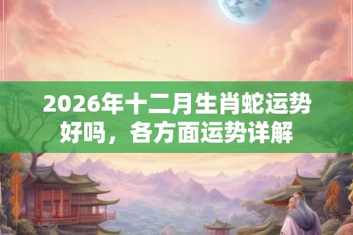 2026年十二月生肖蛇运势好吗,各方面运势详解 2026年十二月生肖蛇运势好吗,各方面运势详解