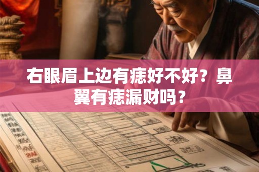 右眼眉上边有痣好不好？鼻翼有痣漏财吗？