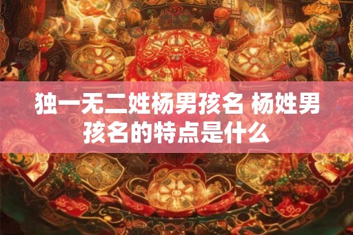 独一无二姓杨男孩名 杨姓男孩名的特点是什么