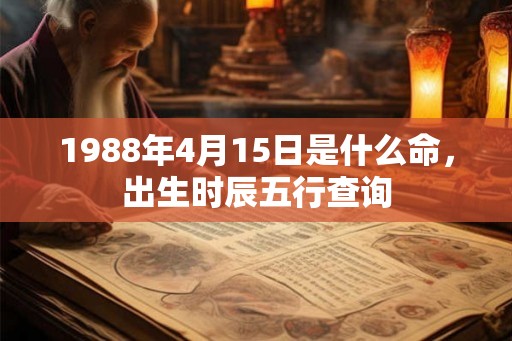 1988年4月15日是什么命,出生时辰五行查询 1988年4月15日是什么命,出生时辰五行查询