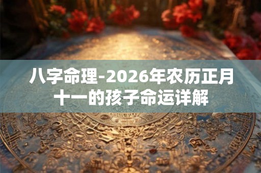 八字命理-2026年农历正月十一的孩子命运详解