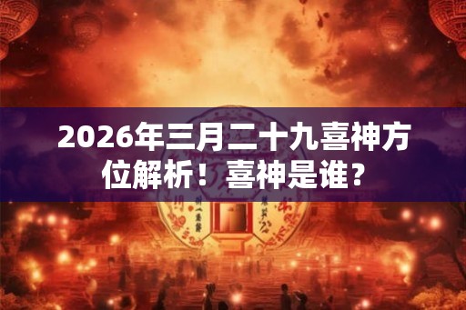 2026年三月二十九喜神方位解析！喜神是谁？