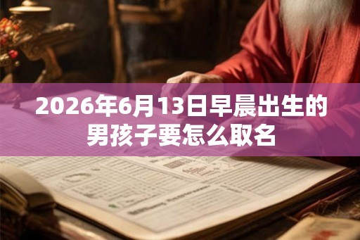 2026年6月13日早晨出生的男孩子要怎么取名