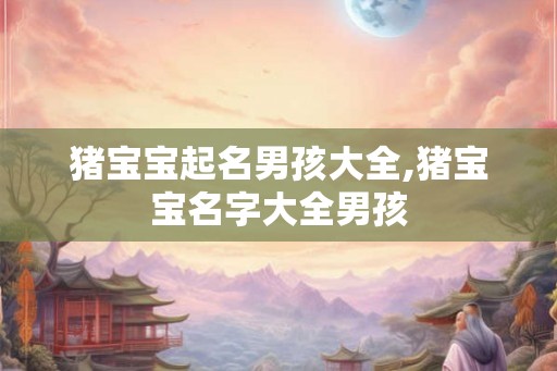 猪宝宝起名男孩大全,猪宝宝名字大全男孩