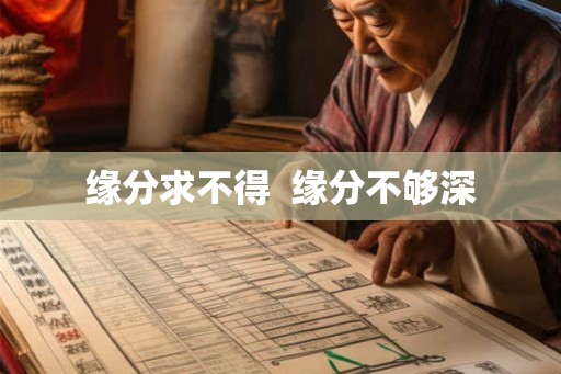 缘分求不得  缘分不够深