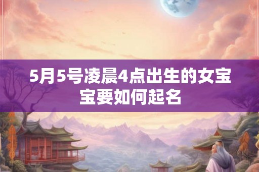 5月5号凌晨4点出生的女宝宝要如何起名