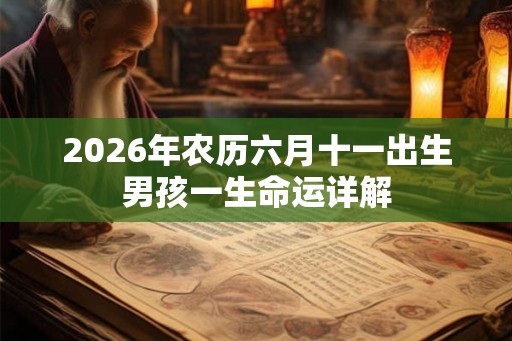 2026年农历六月十一出生男孩一生命运详解