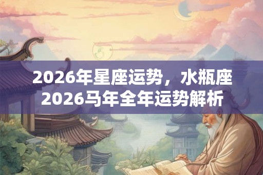 2026年星座运势，水瓶座2026马年全年运势解析