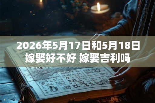 2026年5月17日和5月18日嫁娶好不好 嫁娶吉利吗 2026年5月17日和5月18日嫁娶好不好 嫁娶吉利吗