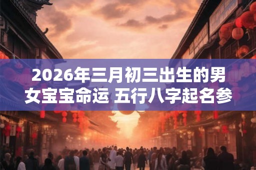 2026年三月初三出生的男女宝宝命运 五行八字起名参考