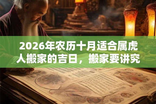 2026年农历十月适合属虎人搬家的吉日,搬家要讲究什么? 2026年农历十月适合属虎人搬家的吉日,搬家要讲究什么?
