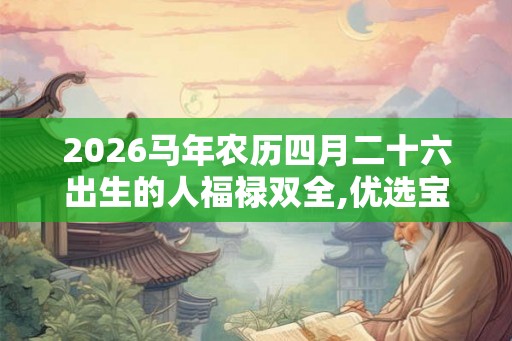 2026马年农历四月二十六出生的人福禄双全,优选宝宝名字大全