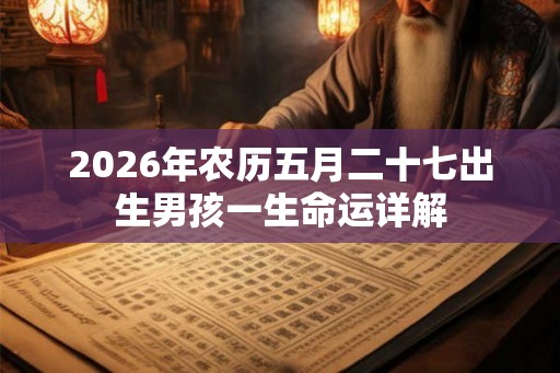 2026年农历五月二十七出生男孩一生命运详解