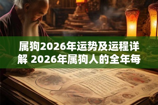 属狗2026年运势及运程详解 2026年属狗人的全年每月运势