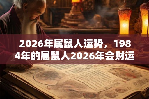 2026年属鼠人运势，1984年的属鼠人2026年会财运亨通吗？