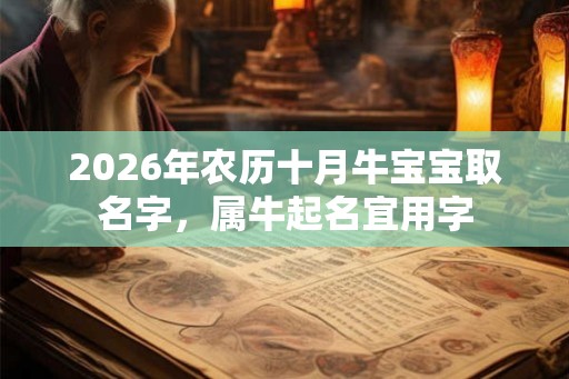 2026年农历十月牛宝宝取名字，属牛起名宜用字