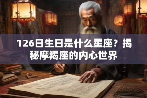 126日生日是什么星座？揭秘摩羯座的内心世界