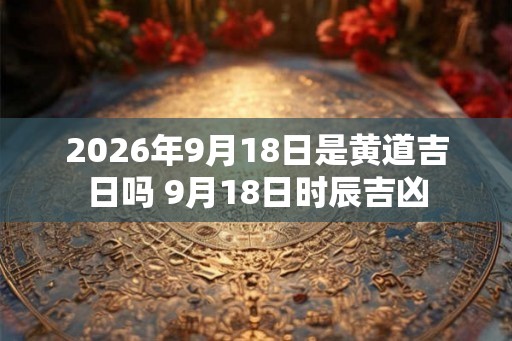 2026年9月18日是黄道吉日吗 9月18日时辰吉凶