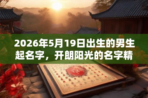 2026年5月19日出生的男生起名字，开朗阳光的名字精选