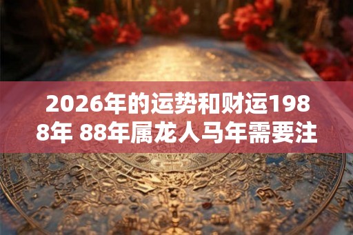 2026年的运势和财运1988年 88年属龙人马年需要注意什么