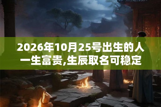 2026年10月25号出生的人一生富贵,生辰取名可稳定运程