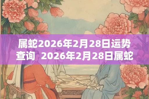 属蛇2026年2月28日运势查询  2026年2月28日属蛇今日运势