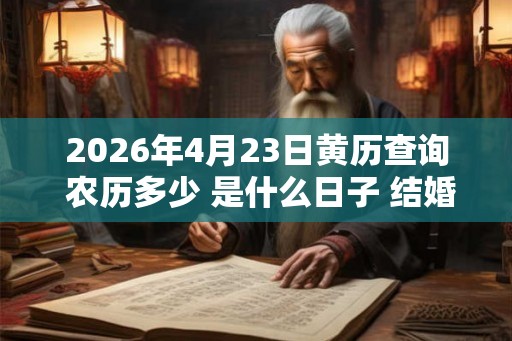 2026年4月23日黄历查询 农历多少 是什么日子 结婚吉时