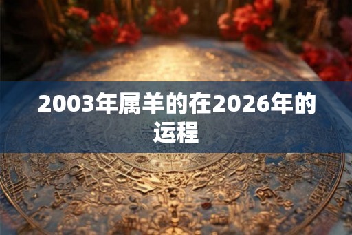 2003年属羊的在2026年的运程