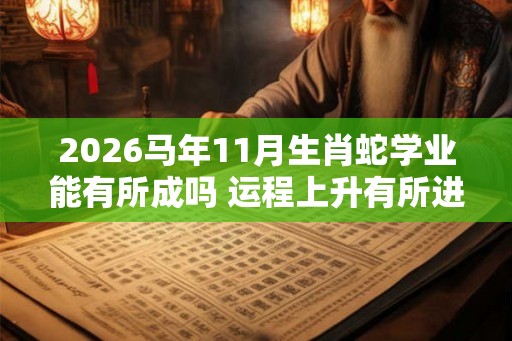 2026马年11月生肖蛇学业能有所成吗 运程上升有所进步