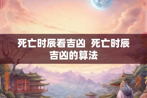 死亡时辰看吉凶  死亡时辰吉凶的算法