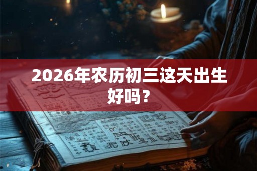 2026年农历初三这天出生好吗？