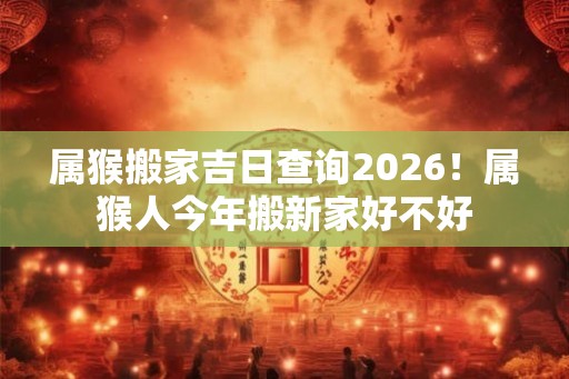 属猴搬家吉日查询2026！属猴人今年搬新家好不好