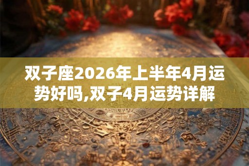 双子座2026年上半年4月运势好吗,双子4月运势详解