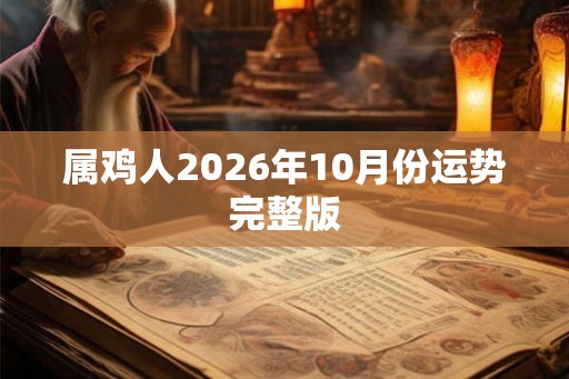 属鸡人2026年10月份运势完整版