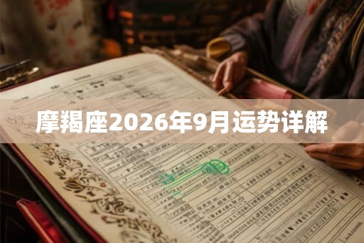 摩羯座2026年9月运势详解