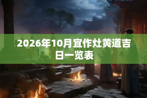 2026年10月宜作灶黄道吉日一览表