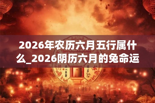 2026年农历六月五行属什么_2026阴历六月的兔命运