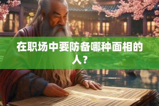 在职场中要防备哪种面相的人？