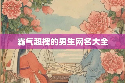 霸气超拽的男生网名大全