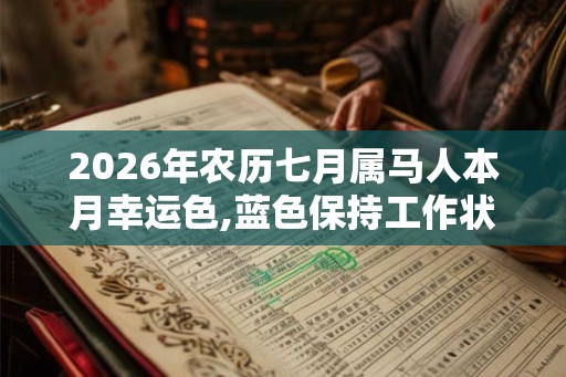 2026年农历七月属马人本月幸运色,蓝色保持工作状态 2026年农历七月属马人本月幸运色,蓝色保持工作状态