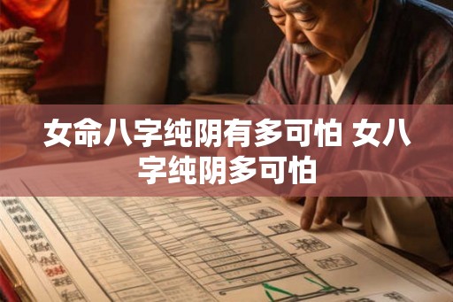女命八字纯阴有多可怕 女八字纯阴多可怕