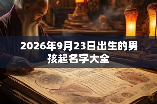 2026年9月23日出生的男孩起名字大全