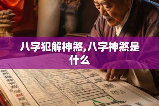 八字犯解神煞,八字神煞是什么