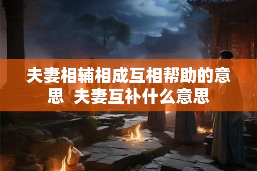 夫妻相辅相成互相帮助的意思  夫妻互补什么意思